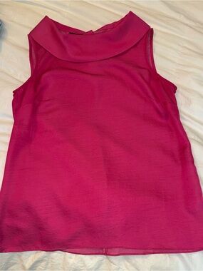 Talbots Sleeveless Fuchsia Chiffon Cowl Neck Shell